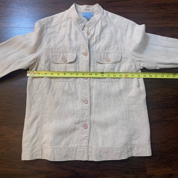 Sigrid Olsen SOBlue beige linen jacket size S - Picture 10 of 11